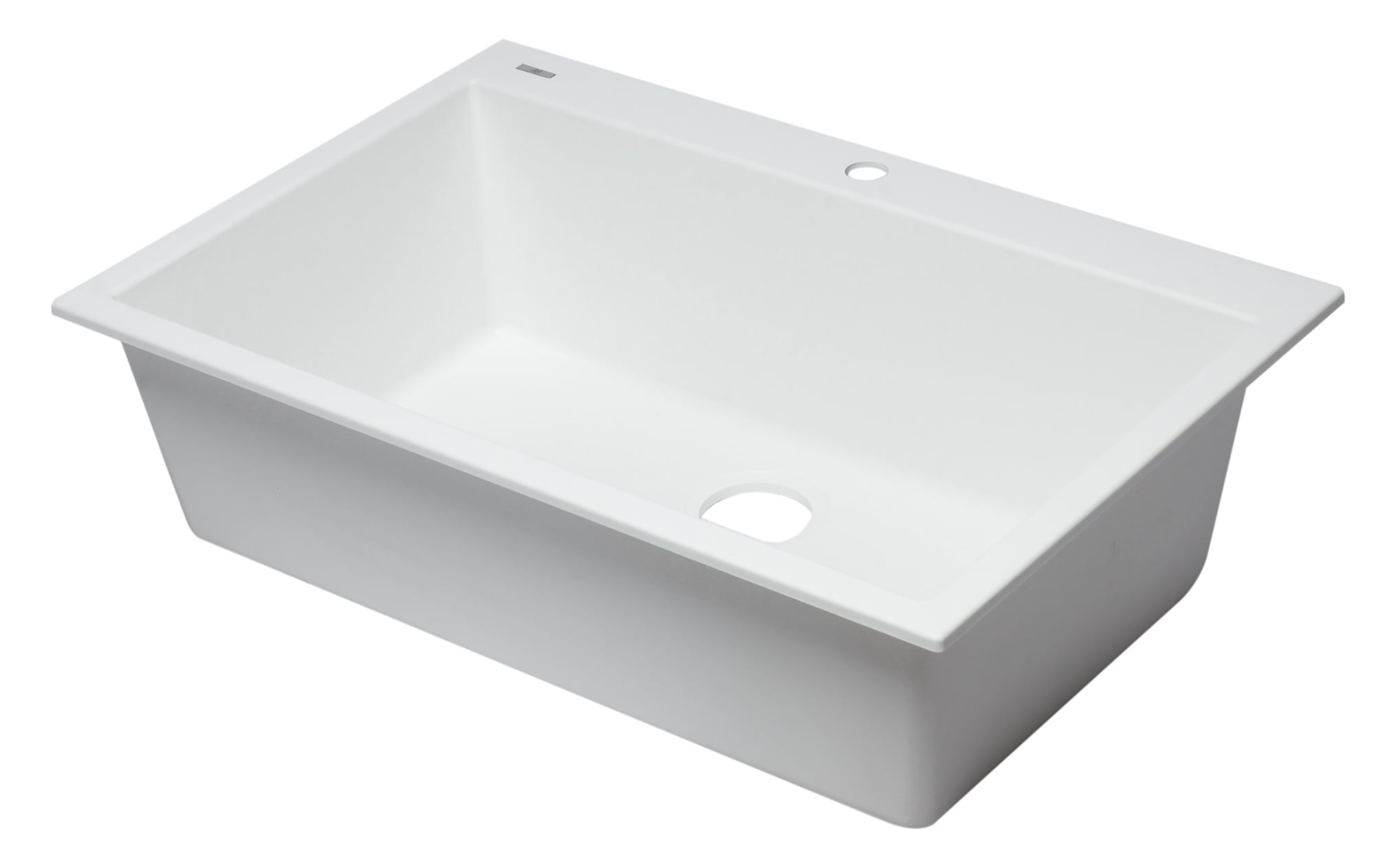 ALFI brand AB3322DIW White 33" Single Bowl Drop In Granite Composite
