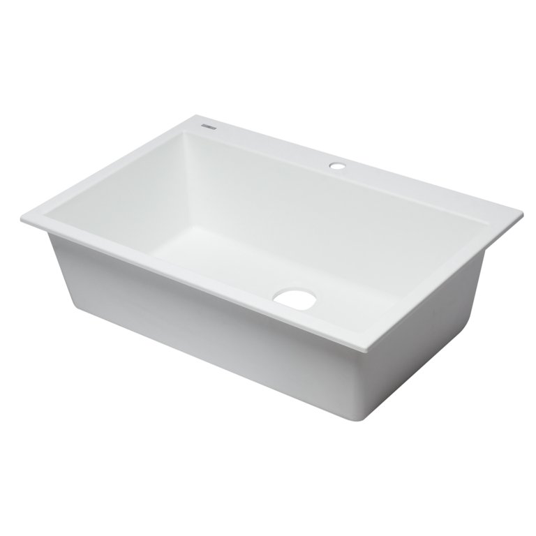 ALFI BRAND Drop-In Granite Composite 33 in. 1-Hole Single Bowl