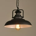 thumbnail image 4 of Black Metal Pendant Light Fixture for Kitchen Island, American Industrial Style Pendant Lamp for Dining Room, Vintage Farmhouse Iron Pendant Lighting, Rustic Retro Pendant Light Fixture for Garage, 4 of 8
