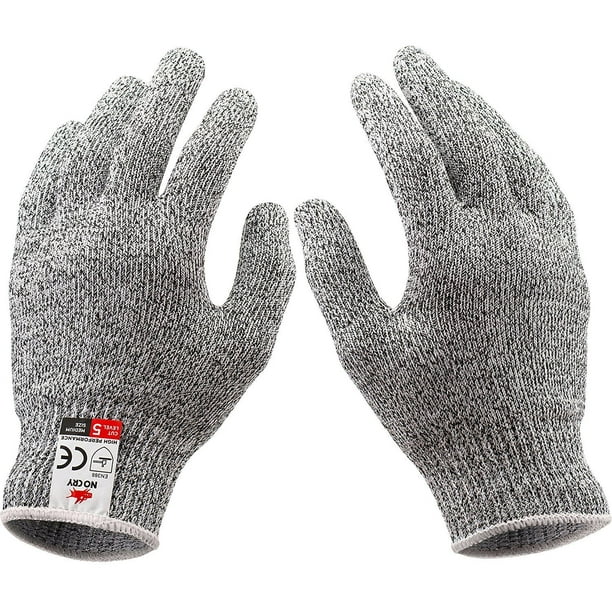 Nocry Cut Resistant Gloves Kitchen Large Tecbox High Performance Ce Level 5 Protection Food Grade Kitchen And Work Safety Gloves Size Small Gray Walmart Com Walmart Com