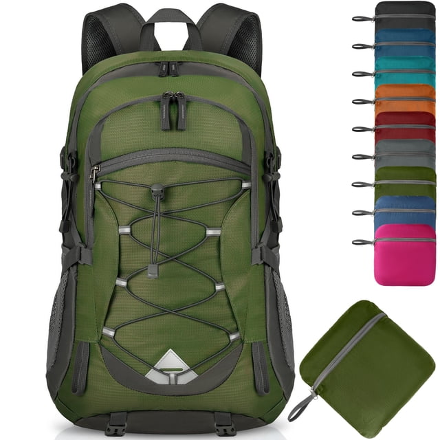 Mochila de Senderismo IGOLUMON 40L Impermeable y Ligera Verde Militar
