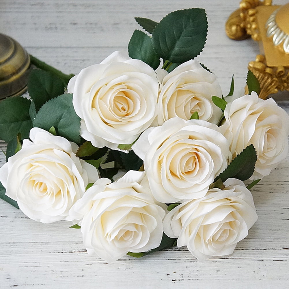 2/5Pcs Artificial Fake Flower Silk Rose 9cm Peony Heads Bulk Wedding Home Decor 
