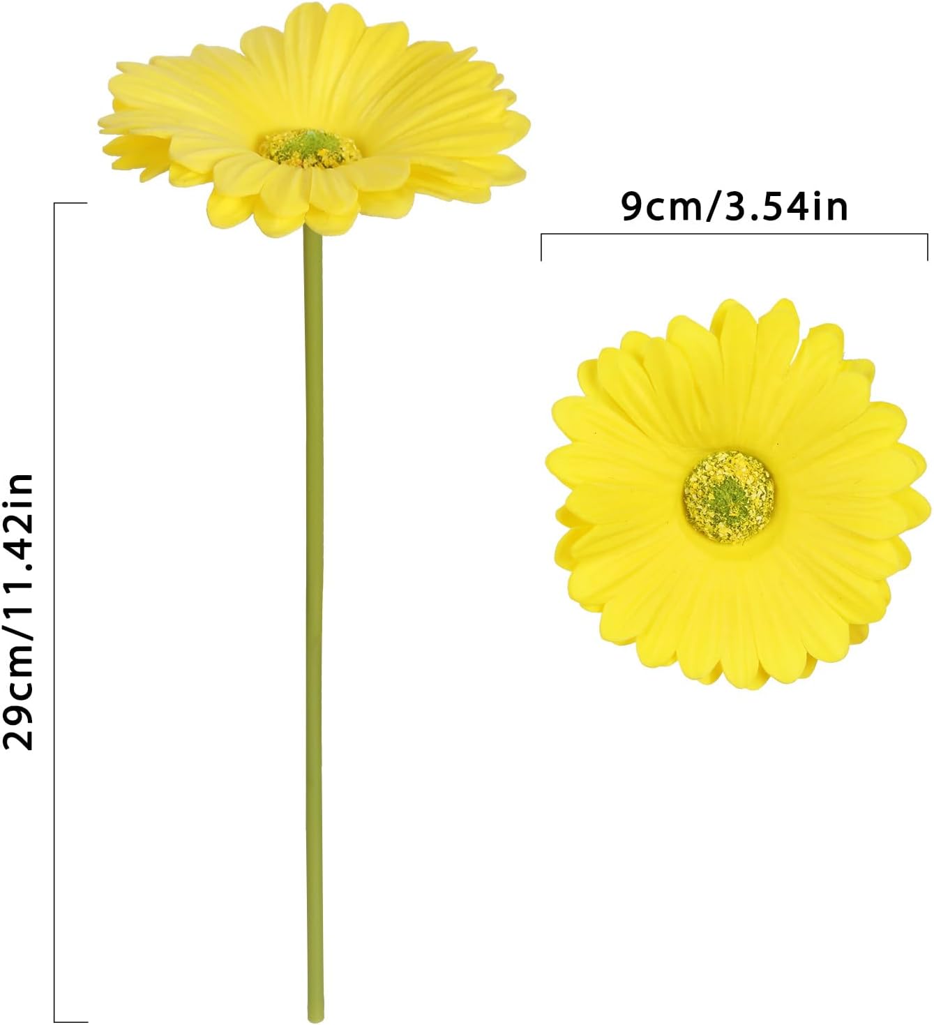 Daisy Flowers Artificial,20PCS Yellow Gerbera Daisy Artificial Flowers Fake Daisies for Wedding Party Office Home Decorations(Yellow)