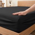 thumbnail image 4 of REGALWOVEN Fitted Microfiber Bed Sheets for All-Season Comfort and Breathability Black 1 PC 53.9x74.8 inch, 4 of 5
