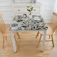 thumbnail image 3 of COMIO Flowers Outdoor Violets Gray White Floral Decorative Spring Summer Dark Brown Leaf Square Tablecloth Great for Home Kitchen/Parties/Holiday Dinner White, 3 of 7