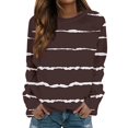 thumbnail image 2 of IMENGL Casual striped pullover top, Brown XL, Size M-2XL, 2 of 5