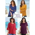 thumbnail image 4 of Roaman's Women's Plus Size Ultimate Long Sleeve V Neck Tee, 4 of 6