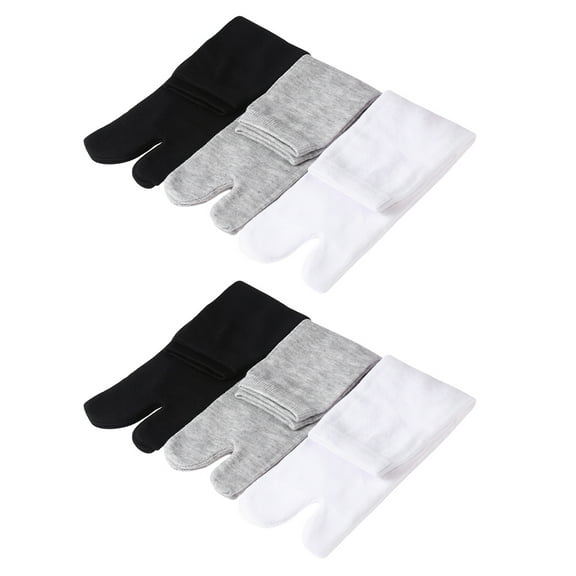 6 Pairs Two finger Socks Delicate Breathable Decorative Socks