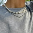 thumbnail image 1 of Collier Hip Hop Rétro Imitation Perle pour Homme, Blanc K Set 2564, 1 of 2