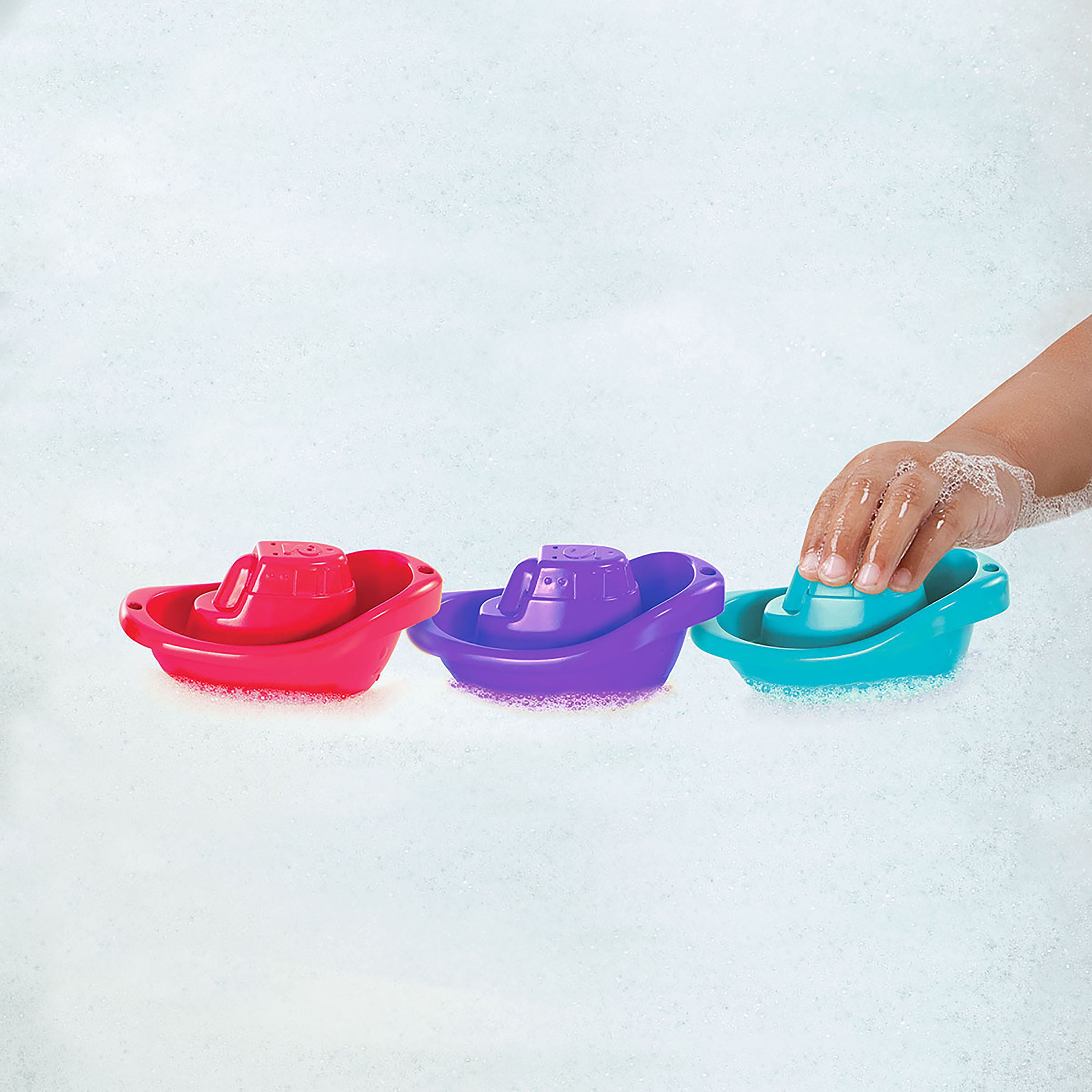 Baby Bath Toys Little Boat Train 6 Pcs Lightweight Easy Grasp Colorful Numbered 