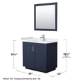 thumbnail image 6 of Wyndham Collection Miranda 36" Wood Single Bathroom Vanity in Dark Blue/Nickel, 6 of 7