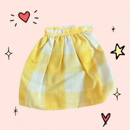 Lol Surprise doll OMG Bartz My Scene Doll Gingham Yellow White Plaid Checkered Short Skirt