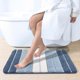 thumbnail image 2 of Bath Mat 40 x 60 cm Non-Slip Bathroom Mat Super Absorbent Water, Machine-Washable, Microfiber Absorbent Bathroom Floor Mat, Blue, 2 of 4