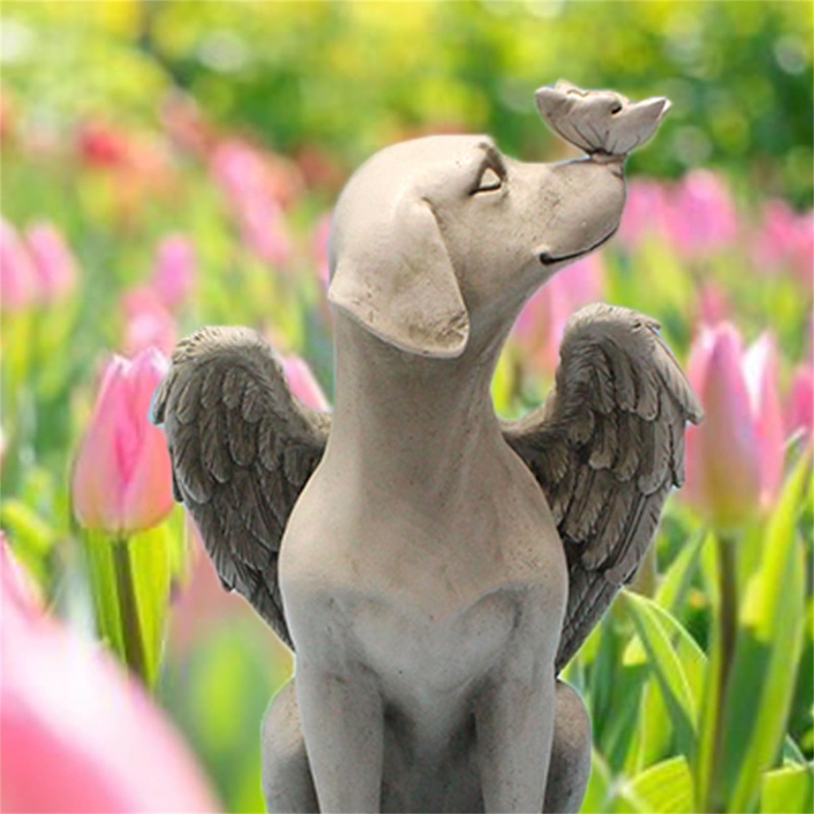 Hxlamzoo Angel Dog Resin Statue - European Style Home & Garden Decor, Handcrafted Pet Memorial Gift, Durable Synthetic Resin Art Sculpture for Indoor Outdoor Decoration