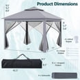 thumbnail image 3 of Costway 11 ft × 11 ft Pop up Gazebo with Mesh Netting Sidewalls, Vented Top, Drainage Holes Gray, 3 of 11