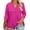 A007-Hot Pink, variant on 3/4 Length Sleeve Womens Tops Business Casual Work Shirts Button Down V Neck Plus Size Loose Fit Blouses