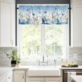 thumbnail image 3 of Butter-fly Art Kitchen Curtains and Valance Set Farmhouse Window Curtain Valance 54x18, Gradient Sky Blue Vintage Pastoral Romantic Decor Small Short Half Tier Curtains for Bathroom Cafe 55x24 Inch, 3 of 6