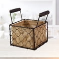 thumbnail image 4 of Panier en Tissu Rétro Créatif Style Rural Panier de Rangement Panier à Fleurs Panier Carré en Fil Métallique avec Poignées Décoration Maison Ornement pour Jardin Cour, 4 of 9