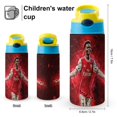 thumbnail image 2 of Bukayo Saka-theme One-Touch Pop Top Water Bottle Stainless Steel Leak-Proof Sports Children's Bottle blue 12oz, 2 of 6