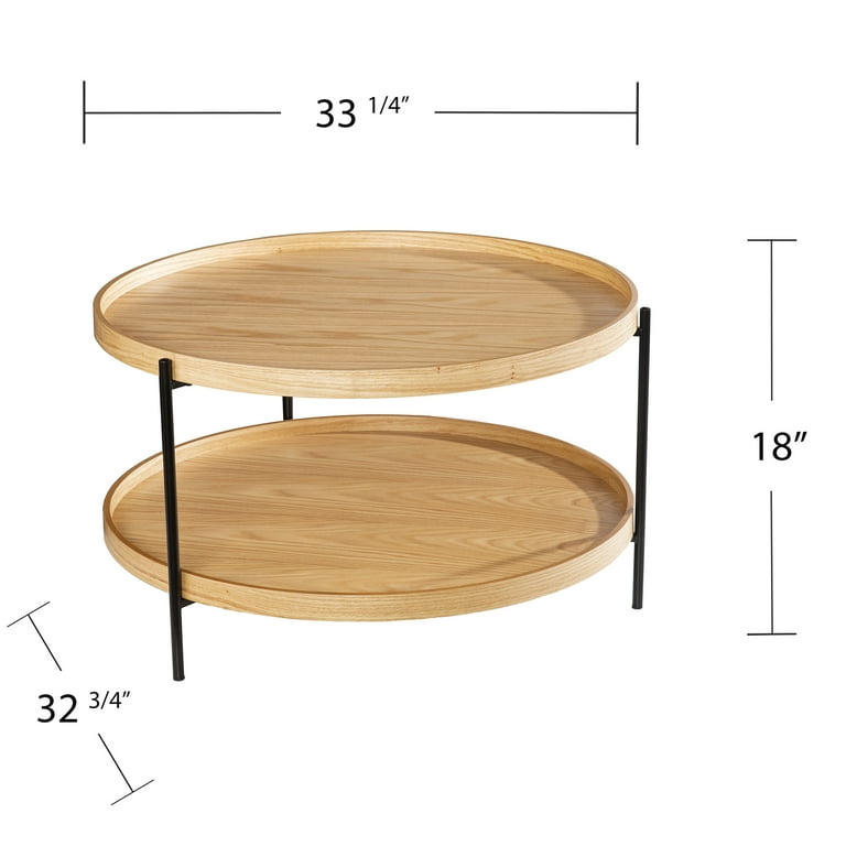 Southern Enterprises Verlona Contemporary Wood and Metal Round