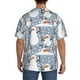 thumbnail image 3 of Balery Happy Snowmen Snowfall Camisa Casual de Manga Corta con Botones para Hombre, Texturizada, Estilo Cubano, para Playa, Verano-4X-Large, 3 of 5