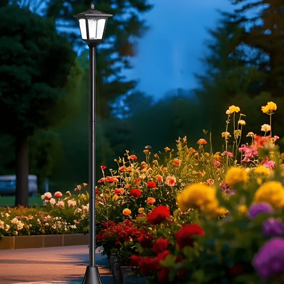 Kanstar Solar Lamp Post Light Vintage Waterproof LED 67 inch