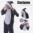 thumbnail image 3 of JUOLOET Unisex Adult Onesie Pajamas Animal One Piece Snug Fit Sleepwear Homewear（grey shark,Large）, 3 of 6