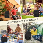 Cshidworld Camping Cooler Backpack 33 Can, Large Capacity Cooler Bag Insulated Compartments Thermal Pocket, Leakproof & Lightweight Travel Cooler Bag, Waterproof Picnic Camping Beach Bag, Black