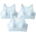 thumbnail image 2 of 3 Pack Teen Girls Sports Bra Seamless Wireless Training Bras with Removable Padding Bralette Cropped Tops Teen Girl Bras Blue 9-11Y, 2 of 5