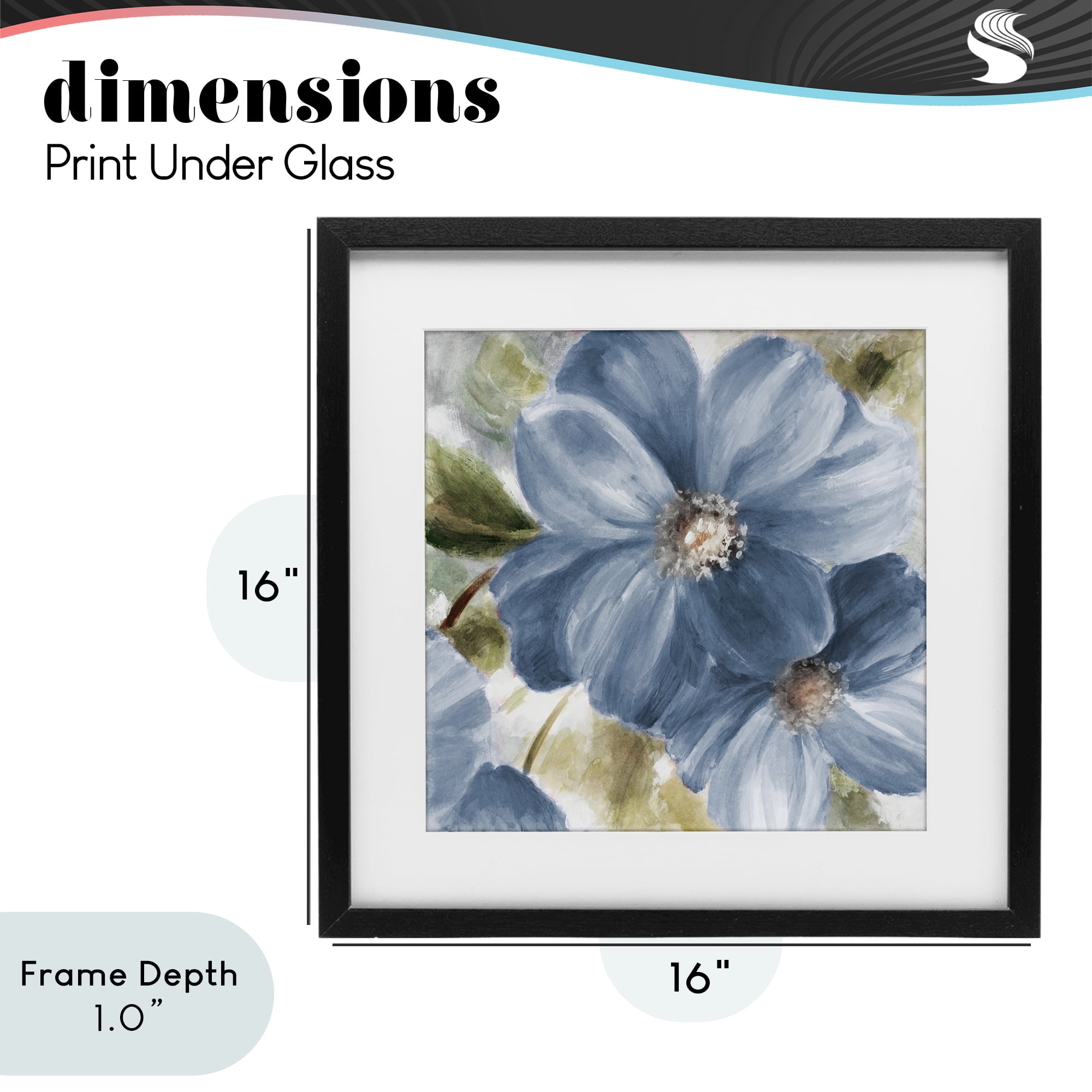 Stupell Industries Walk in Blue Beauty Black Framed Print Under Glass, design by Lanie Loreth