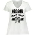 thumbnail image 3 of Inktastic Oregon Awesome Since 1859 Women's Plus Size V-Neck T-Shirt, 3 of 5