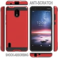 thumbnail image 5 of For Apple iPhone 11 (6.1") Rugged TPU + Hard PC Brushed Metal Texture Hybrid Dual Layer Defender Armor Shock Absorbing Phone Case Cover by Xpression - Red, 5 of 8