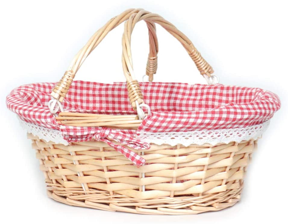TIMPCV Wicker Basket Gift Baskets Empty Oval Willow Woven Picnic Basket