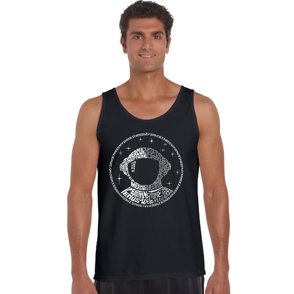 LA Pop Art Men's Word Art Tank Top - I Need My Space Astronaut