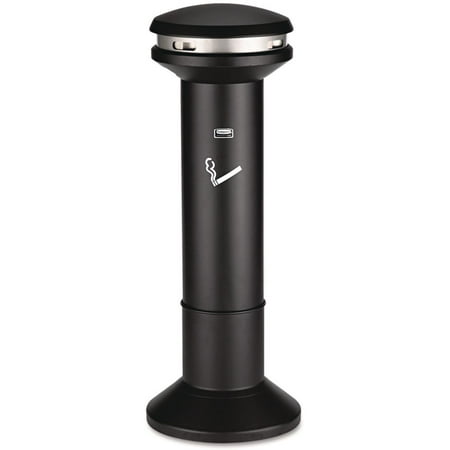Rubbermaid Commercial Infinity Ultra-High Capacity Smoking Receptacle 6.7 gal 41 1/2" High Black