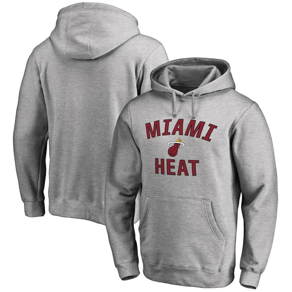 Men's Ash Miami Heat Victory Arch Pullover Hoodie