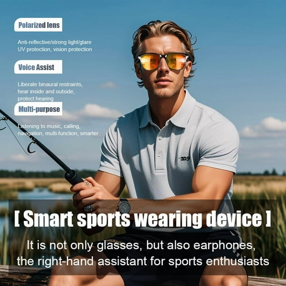 Outdoor smart glasses Bluetooth 5.3 sunglasses music call navigation protection UV400 polarized lenses driving fishing