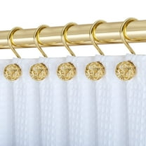 Utopia Alley Shower Hooks - Shower Curtain Rings for Bathroom - Rust Resistant Shower Curtain Hooks for Shower Curtain or Liner - Set of 12, Gold