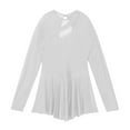 thumbnail image 7 of YONGHS Women's Rhinestone Figure Skating Dress Long Sleeves Spandex Gymnastics Leotard White M, 7 of 7