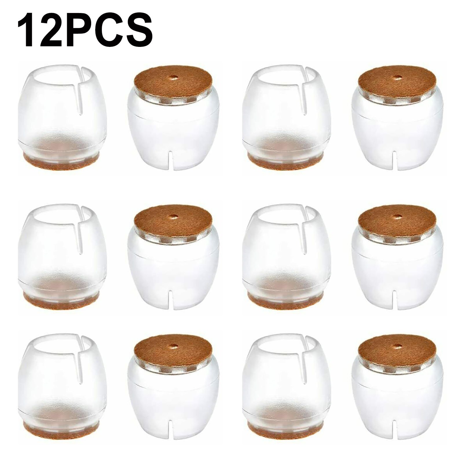 Tcbosik 12pcs Round Chair Leg Floor Protectors, Bar Stools Leg