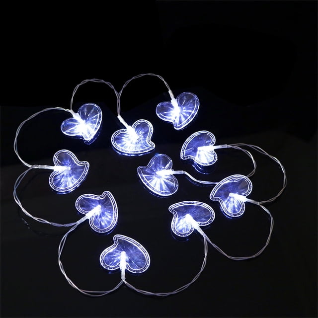 Fiudx Guirnalda de Luces Coloridas En Forma de Corazón, Decoración Romántica para Interiores y Exteriores, Funciona con Pilas, Ideal para San Valentín, Acción de Gracias, Día de La Madre, 165 Cm de L