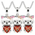 thumbnail image 1 of Collar Hermoso de Gatita High Monaco CatNeck02 3 Pzas Plata/Rojo, 1 of 1