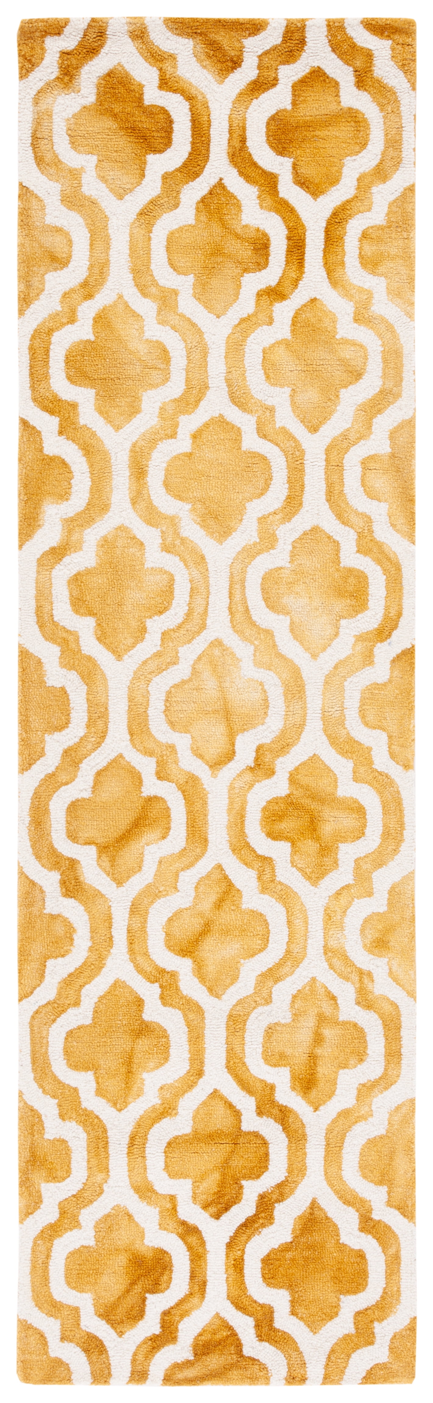 Safavieh Dip Dye Jolyon Geometric Wool Runner Rug, Gold/Ivory, 2'3" x 8'