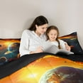 thumbnail image 5 of Homewish Psychedelic Galaxy Planet Bedding Comforter Set 2pcs for Kids Teens,Outer Space Twin Comforter Sets Microfiber,Universe Cosmos Breathable Bedding Set,Super Cozy Room Decor,Reversible, 5 of 8