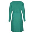 thumbnail image 5 of LLYwey s Wedding Guest Dresses Women Casual Solid U-Neck Buttons Long Sleeve Waist Dress New Cocktail Dresses Green-1 Xxl, 5 of 8