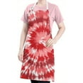thumbnail image 5 of Colorful Tie Dye Pattern Apron-Garden Aprons for Women with Pockets-Cotton Linen Waterproof Kitchen Cooking Gardening Aprons Adjustable for Kitchen,Cooking,BBQ and Salon 33x27 Inch, 5 of 7