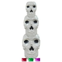 Halloween Stacking Skull Set 24 Inch Tall, 3Pc White Stackable Plastic Skulls for Indoor Outdoor Decor Halloween Decoration Party Props with Snoep in Beperkte Oplage