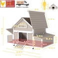 thumbnail image 6 of PETSCOSSET Large Chicken Coop Outdoor, Expandable Hen House with 6 Nesting Boxes & 3 Perches for 2-5 Chickens, 6 of 10