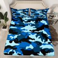 thumbnail image 2 of Castle Fairy Abstract Camouflage Boy 3pcs Twin Sheet Sets,Twin Fitted Sheet,Black Blue Breathable Flat Sheet,Ultra Soft Home Decor, 2 of 7