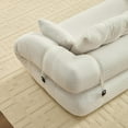 thumbnail image 7 of LUCKHAO 78.7" 3-in-1 Convertible Sofa Bed, Foldable Floor Lounger with Pillows, Soft Teddy Fabric, No Assembly Required(White), 7 of 7